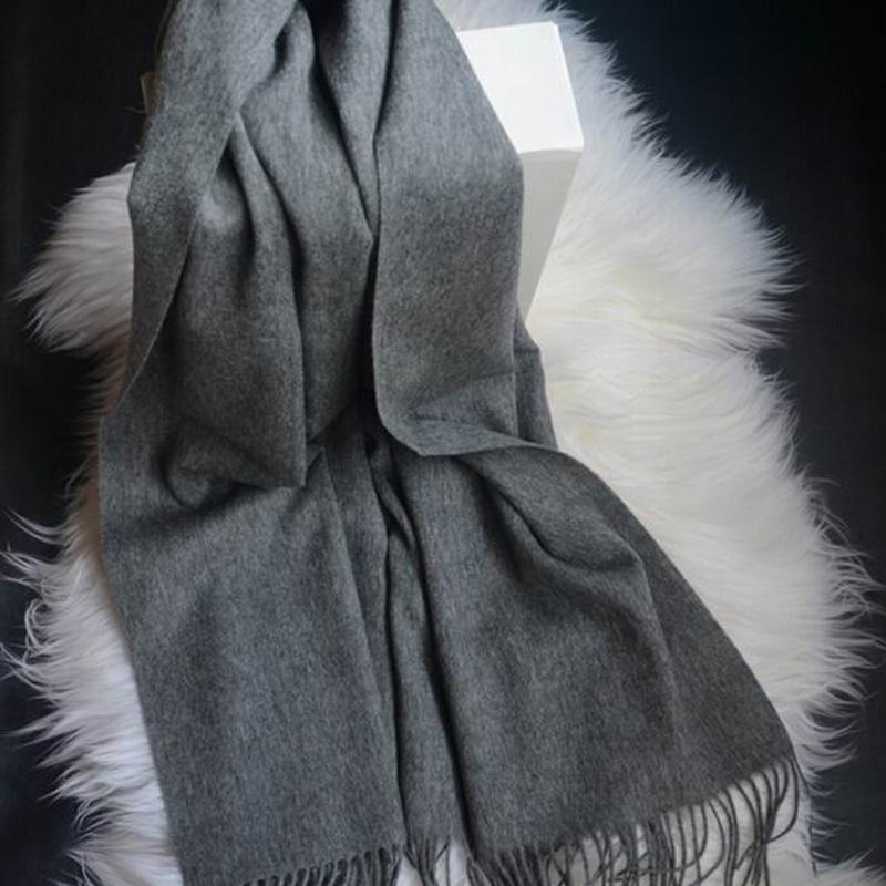 Soft Wool Scarves Gray Women Fall Pashmina Scarf